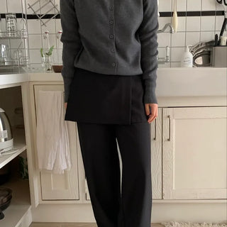 Daily Basic Round Neck Button Cardigan