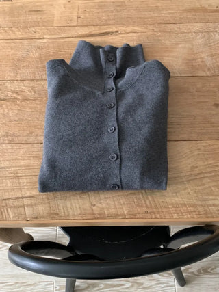 Daily Basic Round Neck Button Cardigan