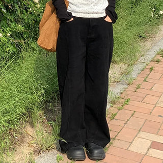 Haku Hem Snap Wide Long Pants