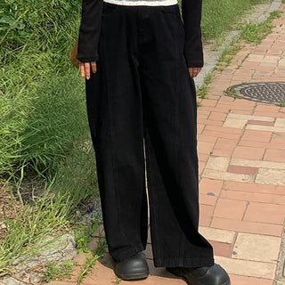 Haku Hem Snap Wide Long Pants