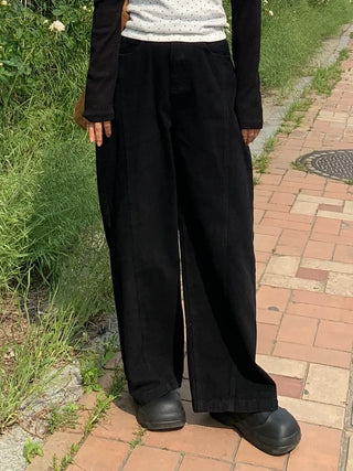 Haku Hem Snap Wide Long Pants