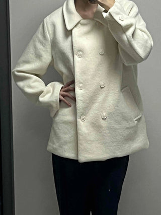 Alpaca Fuzzy Classic Collar Drop Shoulder Coat