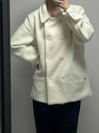 Alpaca Fuzzy Classic Collar Drop Shoulder Coat