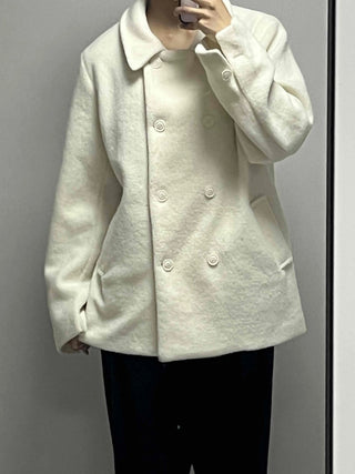 Alpaca Fuzzy Classic Collar Drop Shoulder Coat