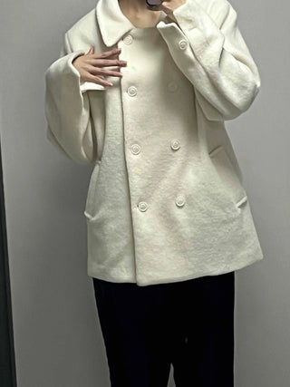 Alpaca Fuzzy Classic Collar Drop Shoulder Coat