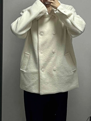 Alpaca Fuzzy Classic Collar Drop Shoulder Coat