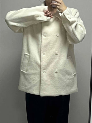 Alpaca Fuzzy Classic Collar Drop Shoulder Coat