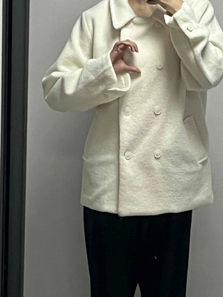 Alpaca Fuzzy Classic Collar Drop Shoulder Coat