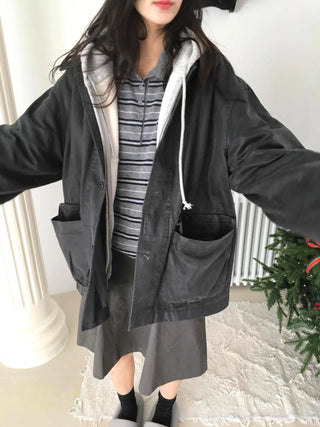 Simple A-line Midi Skirt with Campus Pocket Detail