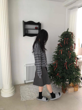 Simple A-line Midi Skirt with Campus Pocket Detail