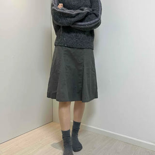 Simple A-line Midi Skirt with Campus Pocket Detail