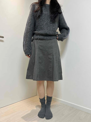 Simple A-line Midi Skirt with Campus Pocket Detail
