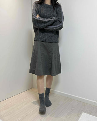 Simple A-line Midi Skirt with Campus Pocket Detail