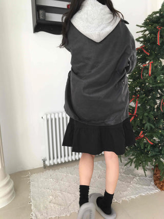 Chic Stitch Contrast A-Line Midi Skirt