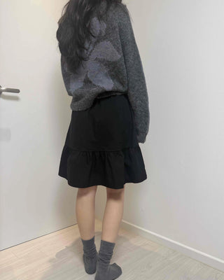 Chic Stitch Contrast A-Line Midi Skirt