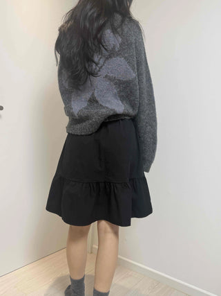 Chic Stitch Contrast A-Line Midi Skirt