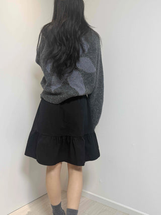 Chic Stitch Contrast A-Line Midi Skirt