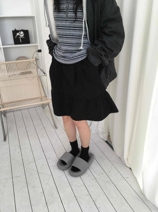 Chic Stitch Contrast A-Line Midi Skirt