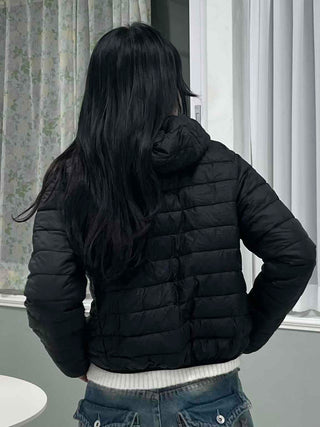 Built-in Strap Shuttle Quilted Puffer Short Padded Jacket
