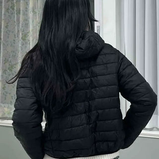 Built-in Strap Shuttle Quilted Puffer Short Padded Jacket