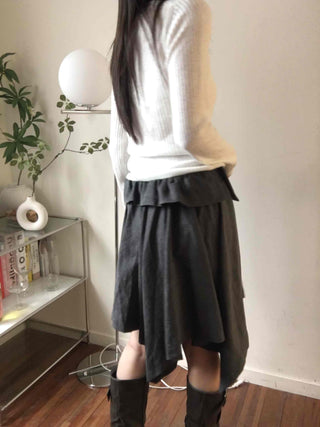 Soft Cotton Collar Button Point Bottle Neck Knit
