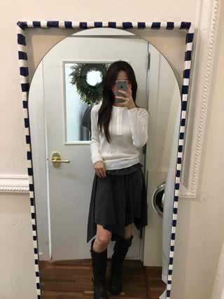 Soft Cotton Collar Button Point Bottle Neck Knit