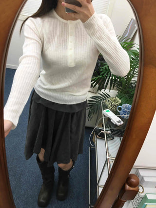 Soft Cotton Collar Button Point Bottle Neck Knit