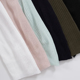 Chero Linen Ribbed V-Neck Long Sleeve Cardigan