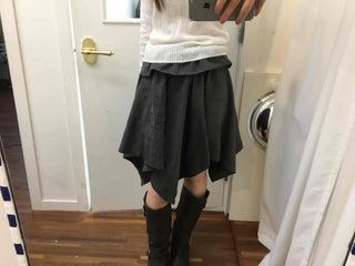 Autumn Mood Front Shirred Balloon Midi Skirt