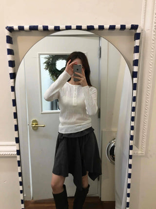Autumn Mood Front Shirred Balloon Midi Skirt