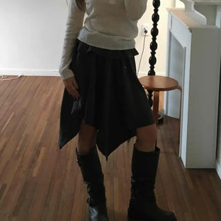 Autumn Mood Front Shirred Balloon Midi Skirt