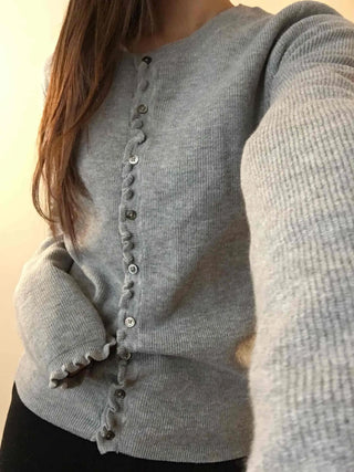 Daily Button V-Neck Slim Fit Knit Cardigan