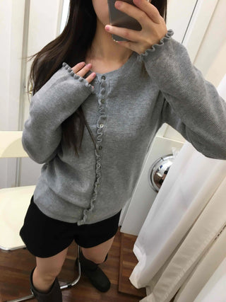 Daily Button V-Neck Slim Fit Knit Cardigan
