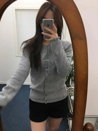 Daily Button V-Neck Slim Fit Knit Cardigan