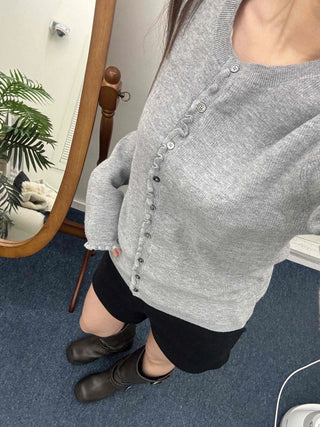 Daily Button V-Neck Slim Fit Knit Cardigan