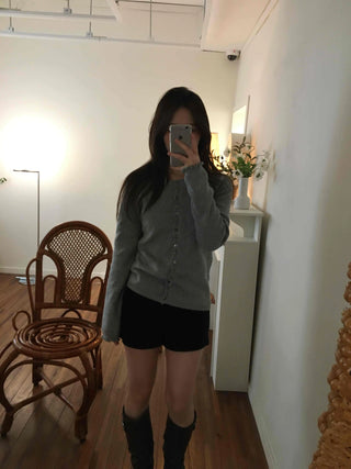Daily Button V-Neck Slim Fit Knit Cardigan