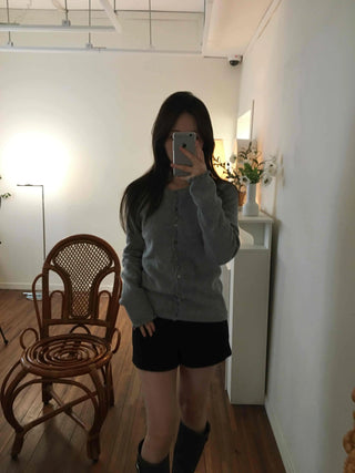 Daily Button V-Neck Slim Fit Knit Cardigan