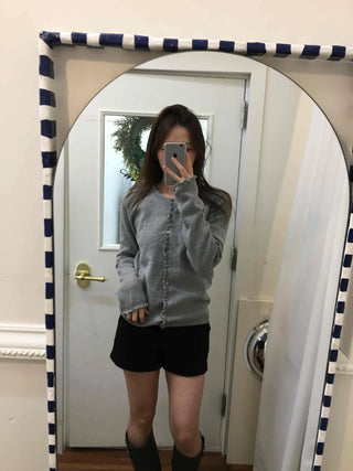 Daily Button V-Neck Slim Fit Knit Cardigan