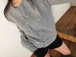 Daily Button V-Neck Slim Fit Knit Cardigan