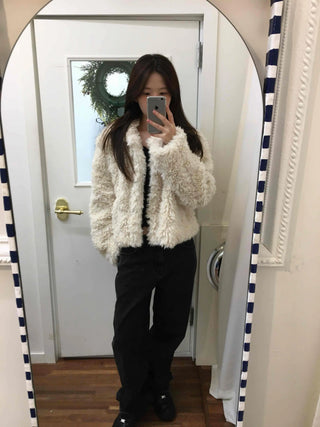 Dark-toned vintage washed loose-fit denim pants