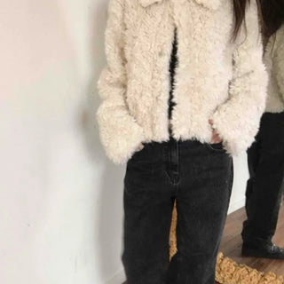 Dark-toned vintage washed loose-fit denim pants