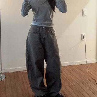 Cargo Pocket Slit Hem Straight Wide Pants