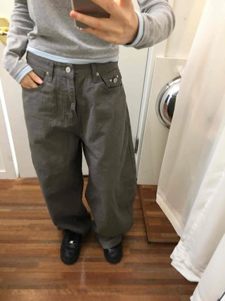 Cargo Pocket Slit Hem Straight Wide Pants