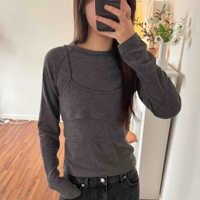 Soft Slim Fit Round Neck Long Sleeve Tee