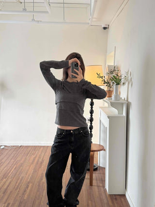 Soft Slim Fit Round Neck Long Sleeve Tee
