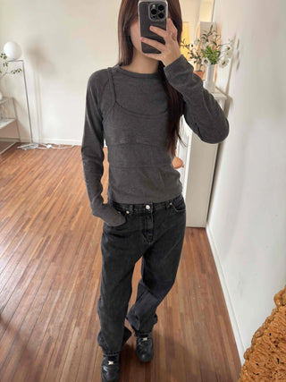Soft Slim Fit Round Neck Long Sleeve Tee