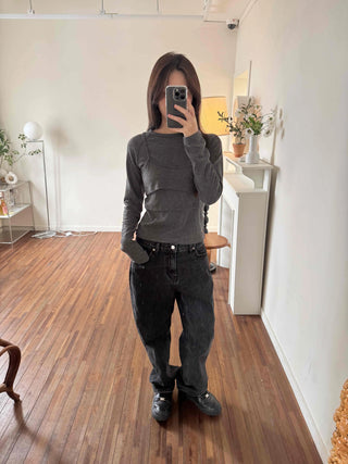Soft Slim Fit Round Neck Long Sleeve Tee