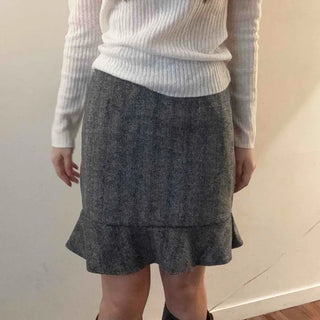Elegance Wool Mix Peplum Frill Skirt