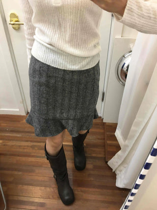 Elegance Wool Mix Peplum Frill Skirt