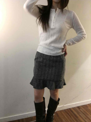 Elegance Wool Mix Peplum Frill Skirt